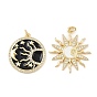 Кулоны с фианитами из латуни, с целью перехода в кольце, талисманы солнца и луны, реальный 18 k позолоченный, без свинца и без кадмия, долговечный, стойки покрытие