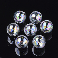 Perles de globe en verre soufflé faites à la main, de couleur plaquée ab , ronde