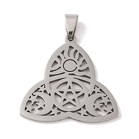 201 Stainless Steel Pendants, Trinity Knot with Star Charm