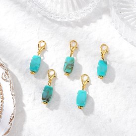 Акриловые подвесные украшения, прямоугольные, с цинковым сплавом застежками омаров коготь