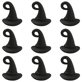 10шт. подвески из сплава на тему Хэллоуина, выпечка окрашены, 3 d волшебная шляпа