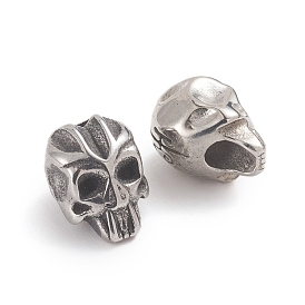 Halloween 304 Stainless Steel Beads, Skull Head