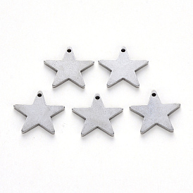 304 Stainless Steel Charms, Laser Cut, Star
