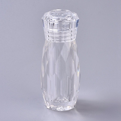 Transparent Acrylic Empty Refillable Cream Jar, Pot Diamond Cosmetics Containers, with Screw Lid, Faceted