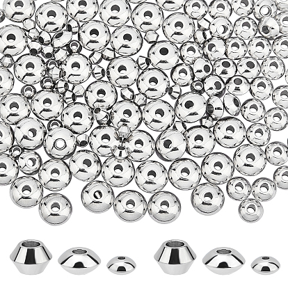 150Pcs 3 Style 304 Stainless Steel Spacer Beads, Bicone