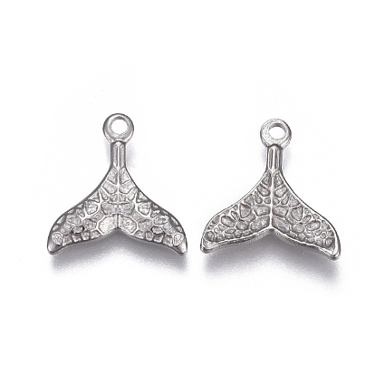 304 Stainless Steel Pendants, Whale Tail Shape