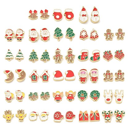 Рождественские латунные эмалевые бусины, без свинца и без кадмия, долговечный, реальный 18 k позолоченный, стойки покрытие