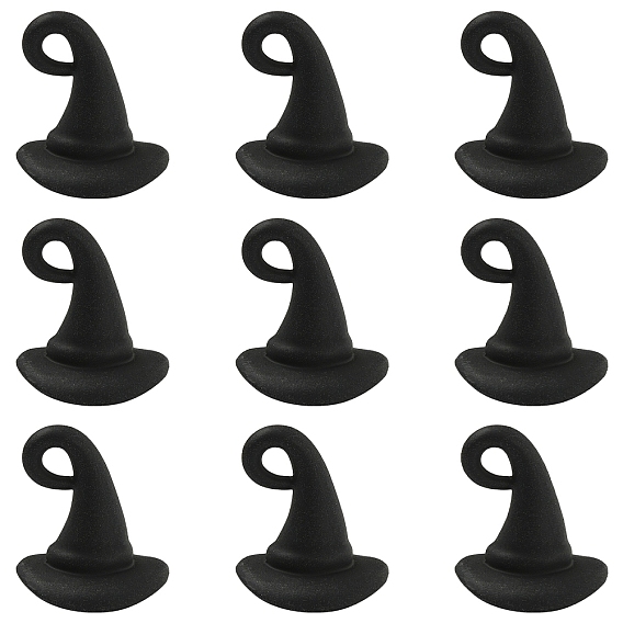 10шт. подвески из сплава на тему Хэллоуина, выпечка окрашены, 3 d волшебная шляпа