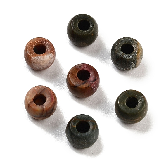 Бусины из натуральной яшмы пикассо, баррель