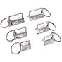 Electroplate Iron Split Key Rings, Keychain Clasp Findings, with Ribbon Ends