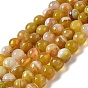 Natural Striped Agate/Banded Agate Beads Strands, Dyed & Heated, Faceted Round