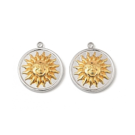 304 подвески из нержавеющей стали, плоские круглые с солнцем, без свинца и без кадмия