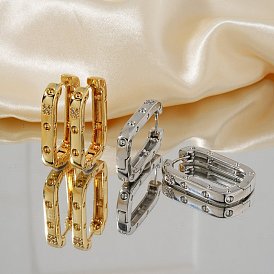 Простые модные серьги-кольца с инкрустацией медью и цирконом, изысканный европейский и американский стиль