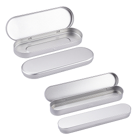 Pandahall elite 4pcs 2 styles boîte en fer blanc, récipients de stockage de talon, boîte de rangement, rectangle