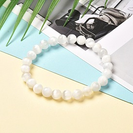 Natural Selenite Beads Stretch Bracelets