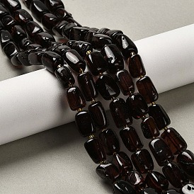 Янтарные шарики нити, кубоид, с бисером