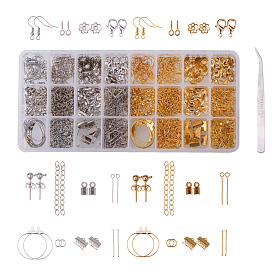 DIY Ohrring machen, mit Metallohrhaken, Karabinerverschluss, Sprungring, Kornkappe, Bandende, Schnurende, Kopfstift und Befunde