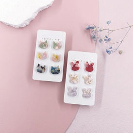 Acrylic Stud Earrings for Women, Mixed Color