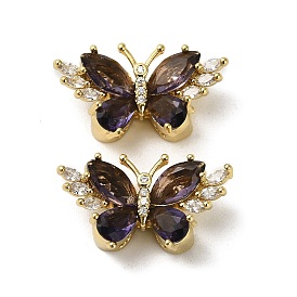 Латунные микро проложить кубического циркония бусы, бабочка