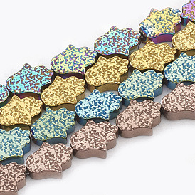 Гальванизировать немагнитных синтетический гематит бисер пряди, hamsa рука / рука fatima / рука miriam
