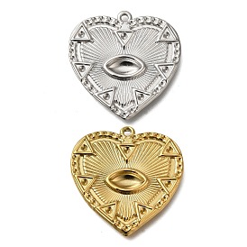 Ion Plating(IP) 304 Stainless Steel Pendant Rhinestone Settings, Heart