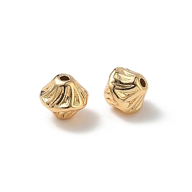 Brass Beads, Bicone with Fluted Pattern