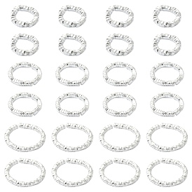 90Pcs 3 Styles Iron Closed Jump Rings, Unwelded, Nickel Free, Twist Ring