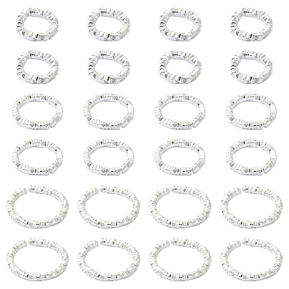 90Pcs 3 Styles Iron Closed Jump Rings, Unwelded, Nickel Free, Twist Ring