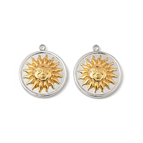 304 подвески из нержавеющей стали, плоские круглые с солнцем, без свинца и без кадмия