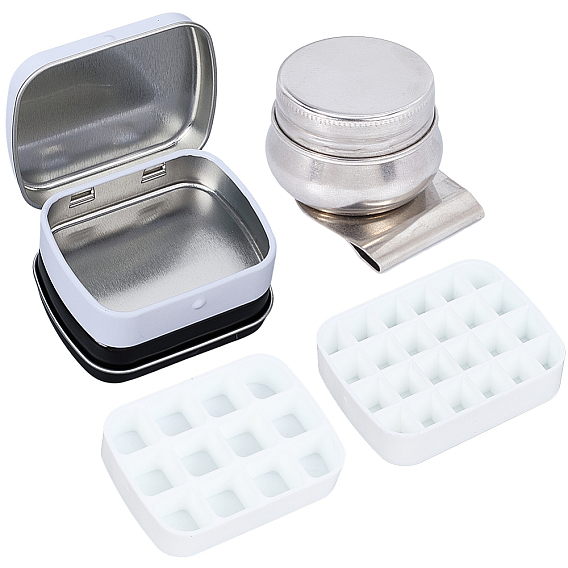 Ящики для хранения жести, подносы для ювелирных изделий из АБС-пластика, 201 чашка для масляной живописи из нержавеющей стали