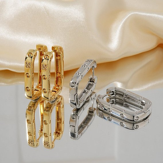 Простые модные серьги-кольца с инкрустацией медью и цирконом, изысканный европейский и американский стиль