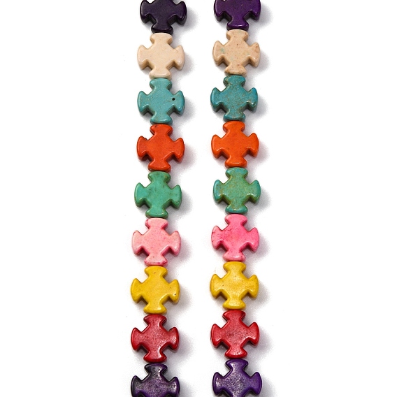 Синтетических нитей бирюзовые бусы, окрашенные, перекрестной