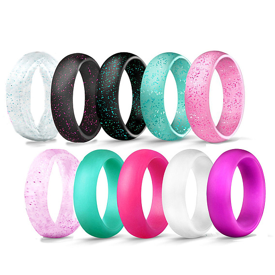 Sparkling Silicone Ring - Glittery, European and American Style, Couple Ring.