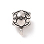 Tibetan Style Alloy Tube Bails, Loop Bails, Hanger Links, Oval with Heart