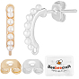 12pcs 2 styles de boucles d'oreilles à tige en laiton, avec boucle et imitation perle, avec écrous à oreille à friction en laiton