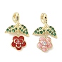 Латунные микро проложить кубического циркония подвески, с эмалью, , реальный 18 k позолоченный, долговечный, без кадмия и без свинца