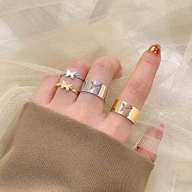 Creative Butterfly Punk Couple Ring Set, 2 Pieces.