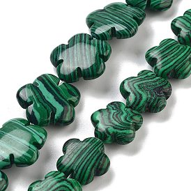 Синтетические бусины из малахлита, цветок