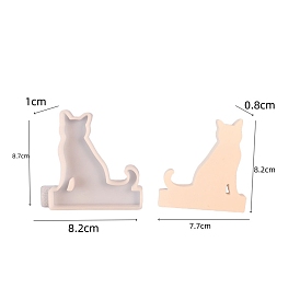 Food Grade Cat Decorative Candlestick Silicone Molds, for Plaster, Cement Craft Making
