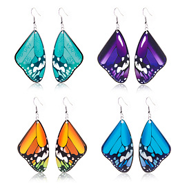 Acrylic Butterfly Wing Dangle Earrings, 316 Stainless Steel Jewelry for Women