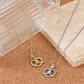 Латунный прозрачный кубический цирконий кулон в форме сердца ожерелья с цепочкой, регулируемые слайдерные ожерелья для женщин