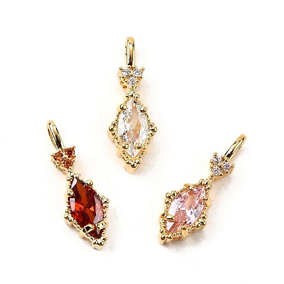 Латунные микро проложить кубического циркония подвески, без кадмия, без никеля и без свинца, Очарование лошадиных глаз, реальный 18 k позолоченный