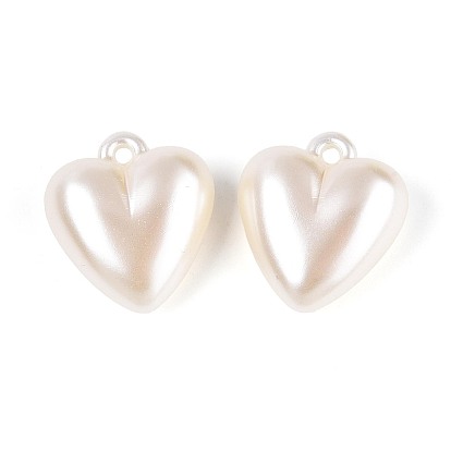 Подвески из непрозрачного акрила с имитацией жемчуга, сердце прелести