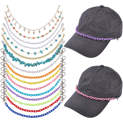 3сумки 3 стили акриловые цепочки для шляп, с сплава шарнирного когтя омара застежками