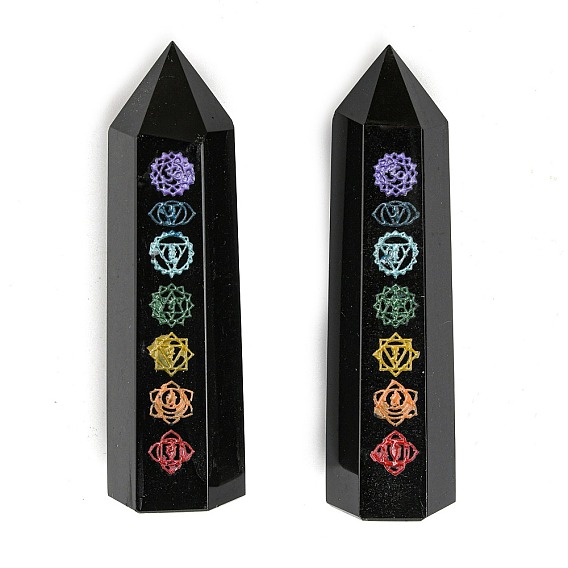 Украшение из натурального обсидиана, исцеляющие каменные палочки, для рейки чакра медитативная терапия decos, шестиугольник призма