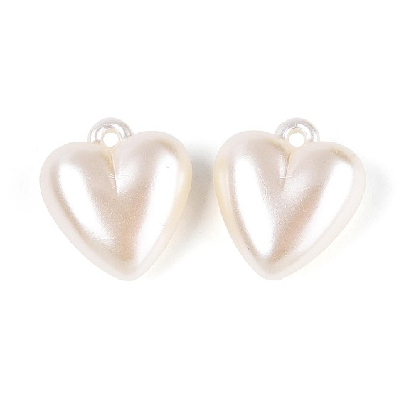 Подвески из непрозрачного акрила с имитацией жемчуга, сердце прелести