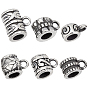6Pcs 6 Style 304 Stainless Steel Tube Bails, Loop Bails, Bail Beads, Column & Tube & Rondelle
