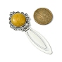 Flower Tibetan Style Alloy Bookmark Clips, Mixed Natural Gemstone Bookmarks