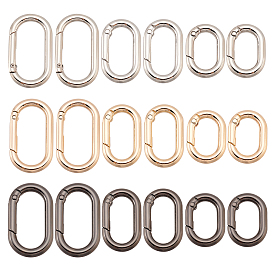 18шт 9 цвета сплава пружинные затворные кольца, овальные
