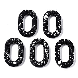 Окрашенные распылением пластиковые соединительные кольца ccb, разъемы для быстрой связи, для изготовления ювелирных цепочек, овальные